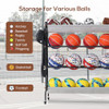 HOLBRETT BASKETBALL RACK ROLLING BALL STORAGE STAND WITH BASEBALL BT - BLACK HOLBRETT BASKETBALL RACK ROLLING BALL STORAGE STAND WITH BASEBALL BT - BLACK