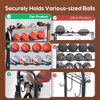HOLBRETT BASKETBALL RACK ROLLING BALL STORAGE STAND WITH BASEBALL BT - BLACK HOLBRETT BASKETBALL RACK ROLLING BALL STORAGE STAND WITH BASEBALL BT - BLACK