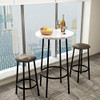 AWQM 3 Piece Bar Table Set, Round Bistro Table and Chairs, Small Bar Table Set