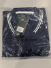 TIGER WOLF 3 BUTTON POLO SHIRT - SIZE: MEN L - NAVY WHITE New TIGER WOLF 3 BUTTON POLO SHIRT - SIZE: MEN L - NAVY WHITE New
