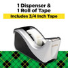 SCOTCH DESKTOP TAPE DISPENSER, SILVERTECH TWO-TONE, C60-ST - BLACK/SILVER SCOTCH DESKTOP TAPE DISPENSER, SILVERTECH TWO-TONE, C60-ST - BLACK/SILVER