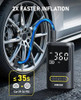 JUSUOX TIRE INFLATOR PORTABLE AIR COMPRESSOR, AIR BIKE PUMP DIGITAL PRESSURE