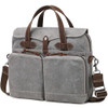 BOVIP LAPTOP BAG MEN 15.6" MESSENGER BAG WATER RESISTANT CANVAS - GRAY