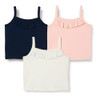 AMAZON ESSENTIALS GIRLS COTTON CROP CAMISOLE, 3PK WOMEN XS - IVORY/NAVY/PINK AMAZON ESSENTIALS GIRLS COTTON CROP CAMISOLE, 3PK WOMEN XS - IVORY/NAVY/PINK