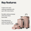Amazon Basics 4-Piece Luggage Set, Two Hardside Suitcases, LN20175 - Rose Gold
