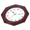 CLOCKSWISE QUICKWAY IMPORTS BROWN MODERN OCTAGON SHAPED WOOD-LOOKING PLASTIC