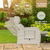 ZYZ Outdoor Recliner Chair, Reclining Patio Chairs with Adjustable Back Grey