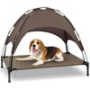 HEEYOO ELEVATED DOG BED WITH CANOPY PORTABLE DOG COT WITH REMOVABLE COTSQUC42BRN