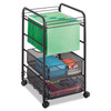 SAFCO 5215BL ONYX MESH OPEN FILE CART WITH 2 STORAGE DRAWERS, - BLACK New