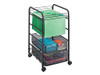 SAFCO 5215BL ONYX MESH OPEN FILE CART WITH 2 STORAGE DRAWERS, - BLACK New