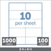 Office Depot White Inkjet/Laser Shipping Labels,2"x 4",1000 Labels 505-O004-0008 New Office Depot White Inkjet/Laser Shipping Labels,2"x 4",1000 Labels 505-O004-0008 New