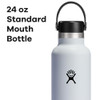 HYDRO FLASK WATER BOTTLE INSULATED STAINLESS STEEL NON SPILL 24 OZ WHITE