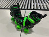 ROLLER DERBY GREEN WIRE KIDS' ADJUSTABLE QUAD SKATES -SIZE: S 12-2 - BLACK/GREEN