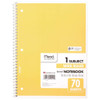 MEAD SPIRAL NOTEBOOK 1 SUBJECT WIDE RULED PAPER 70 SHEETS 10-1/2 X 8 YELLOW New MEAD SPIRAL NOTEBOOK 1 SUBJECT WIDE RULED PAPER 70 SHEETS 10-1/2 X 8 YELLOW New