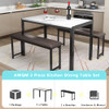 AWQM 3 PIECES DINING ROOM TABLE SET, KITCHEN TABLE SET , A004 - WHITE