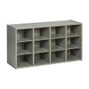 ECR4KIDS STREAMLINE 12 CUBBY TRAY STORAGE CABINET 3X4 CLASSROOM FURNITURE - GREY New