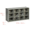 ECR4KIDS STREAMLINE 12 CUBBY TRAY STORAGE CABINET 3X4 CLASSROOM FURNITURE - GREY New