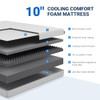 AVENCO KING MATTRESS 10" BAMBOO CHARCOAL MEMORY FOAM MATTRESS IN A BOX - WHITE