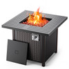 TACKLIFE Gas Fire Pit Table Lid Lava Rock Auto-Ignition 50000 BTU GFP06 - BLACK