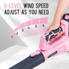 Steelite Leaf Blower Cordless with 2 Battery and Charger, 20V Electric, Pink