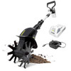 SUN JOE 24V AMP CORDLESS GARDEN TILLER + CULTIVATOR, BATTERY + CHARGER -BLACK
