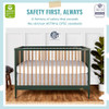 Dream On Me Clover 4-in-1 Modern Island Crib with Rounded Spindles in Olive