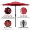 SIMPLE DELUXE 9' PATIO UMBRELLA OUTDOOR TABLE MARKET YARD UMBRELLA, RED SIMPLE DELUXE 9' PATIO UMBRELLA OUTDOOR TABLE MARKET YARD UMBRELLA, RED