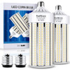 2 Pack 1200W Equivalent 100W LED Corn Bulbs 14500 Lumen 6500K E26/E39 - White