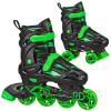 ROLLER DERBY GREEN WIRE KIDS' QUAD COMBO SKATES (SIZE: S 12-2) - BLACK/GREEN New