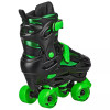 ROLLER DERBY GREEN WIRE KIDS' QUAD COMBO SKATES (SIZE: S 12-2) - BLACK/GREEN New