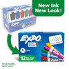EXPO LOW ODOR DRY ERASE MARKERS CHISEL TIP ASSORTED COLORS 12 COUNT 12 COUNT New