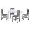 WALKER EDISON 4 PERSON MODERN FARMHOUSE WOOD DINING TABLE, SET OF 4 - GRAY/WHITE
