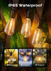 BRIGHTOWN 50FT OUTDOOR STRING LIGHTS 25 LED EDISON BULBS PATIO LIGHTS - BLACK BRIGHTOWN 50FT OUTDOOR STRING LIGHTS 25 LED EDISON BULBS PATIO LIGHTS - BLACK