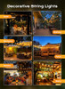BRIGHTOWN 50FT OUTDOOR STRING LIGHTS 25 LED EDISON BULBS PATIO LIGHTS - BLACK BRIGHTOWN 50FT OUTDOOR STRING LIGHTS 25 LED EDISON BULBS PATIO LIGHTS - BLACK