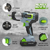 WORKPRO 20V CORDLESS IMPACT WRENCH 2.0AH BATTERY, BELT CLIP FOR CARRYING GRAY