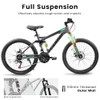 ECARPAT Mountain Bike 26" 21 Speed Dual Suspension - Gray/Green