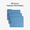 SMEAD FASTENER FILE FOLDERS 50 COUNT BLUE REINFORCED 1/3-CUT TABS 12040 - BLUE New SMEAD FASTENER FILE FOLDERS 50 COUNT BLUE REINFORCED 1/3-CUT TABS 12040 - BLUE New