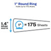 AVERY FLEXIBLE VIEW 3 RING BINDER 1 INCH ROUND RINGS 1 COUNT - BLUE New AVERY FLEXIBLE VIEW 3 RING BINDER 1 INCH ROUND RINGS 1 COUNT - BLUE New
