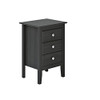 ADEPTUS JELA EASY PIECES SOLID WOOD 3 DRAWER END TABLE/NIGHTSTAND, 77245 - BLACK