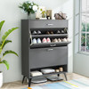 LAMERGE SHOE STORAGE CABINET FOR ENTRYWAY FREE STANDING SHOE ORGANIZER - Grey LAMERGE SHOE STORAGE CABINET FOR ENTRYWAY FREE STANDING SHOE ORGANIZER - Grey