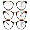 3 Pack Progressive Reading Glasses for Women Men Round Frame Multifocal Readers