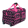 ROCKLAND ROLLING DUFFEL BAG 22" - BLACK PINK DOT New ROCKLAND ROLLING DUFFEL BAG 22" - BLACK PINK DOT New