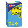 AVERY HI-LITER DESK-STYLE HIGHLIGHTERS CHISEL TIP DOZEN - YELLOW/BLACK New AVERY HI-LITER DESK-STYLE HIGHLIGHTERS CHISEL TIP DOZEN - YELLOW/BLACK New
