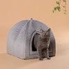 KASENTEX Cat Bed for Indoor Cats, 2-in-1 Cat House Pet Bed, KVC2207 - Gray