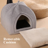 KASENTEX Cat Bed for Indoor Cats, 2-in-1 Cat House Pet Bed, KVC2207 - Gray