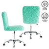 URBAN LIFESTYLE FAUX FUR ROLLING TASK CHAIR, MINT - MINT URBAN LIFESTYLE FAUX FUR ROLLING TASK CHAIR, MINT - MINT