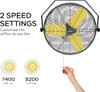 CCGIRU 9200 CFM 24" INDUSTRIAL WALL MOUNT FANS, HIGH VELOCITY 2-SPEED - YELLOW New