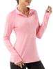 Fkeep Women's Polo Shirts Long Sleeve UPF 50+ Workout Tops V Neck Coral Pink XL New Fkeep Women's Polo Shirts Long Sleeve UPF 50+ Workout Tops V Neck Coral Pink XL New