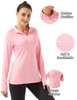 Fkeep Women's Polo Shirts Long Sleeve UPF 50+ Workout Tops V Neck Coral Pink XL New Fkeep Women's Polo Shirts Long Sleeve UPF 50+ Workout Tops V Neck Coral Pink XL New