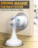 WINONLY Magnetic Door Stoppers 2 Pack Wall Floor Mounting 3D Adhesive Tape-White